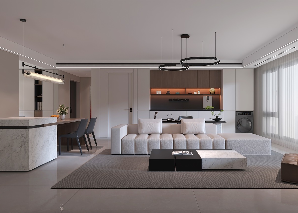 中恒央御143㎡ | 大橫廳+客餐一體+開放書房，他家這通透感絕了！