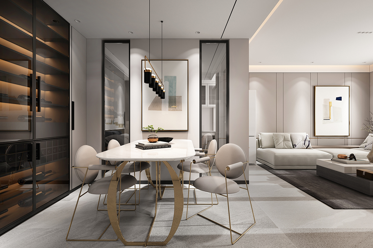 銀川裝修-輕奢風格裝修效果圖4