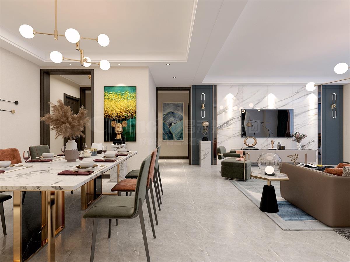 中海鉑悅公館133平米現(xiàn)代簡(jiǎn)約裝修效果圖